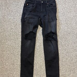 Victoria's Secret Men's Distressed Black Skinny Jeans